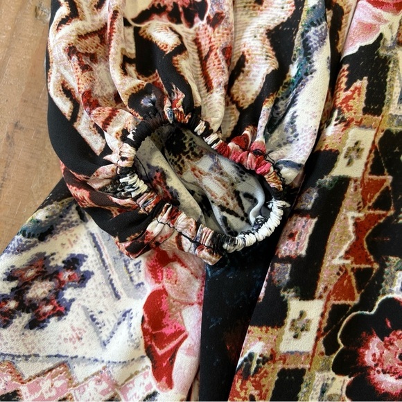 Show Me Your Mumu Jamie Tunic Mini Babydoll Dress XS Tribal Floral Mixed Print - Picture 4 of 9